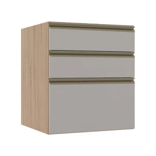 Módulo Balcão 60cm 3 Gavetas 100% MDF Cozinha Modulada Gold Robel Hanover/Fendi