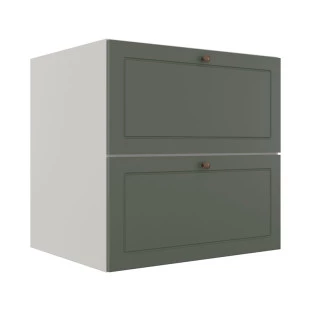 Módulo Balcao 70cm 1 Gaveta 1 Porta Basculante 100% MDF Cozinha Provence Robel Branco/Salvia Matte