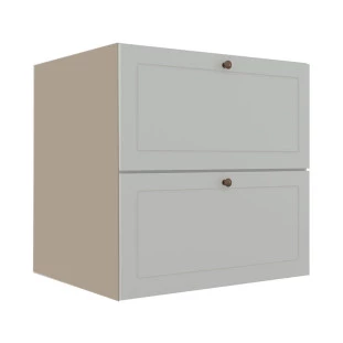 Módulo Balcao 70cm 1 Gaveta 1 Porta Basculante 100% MDF Cozinha Provence Robel Fendi/Branco Matte