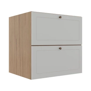 Módulo Balcao 70cm 1 Gaveta 1 Porta Basculante 100% MDF Cozinha Provence Robel Hanover/Branco Matte
