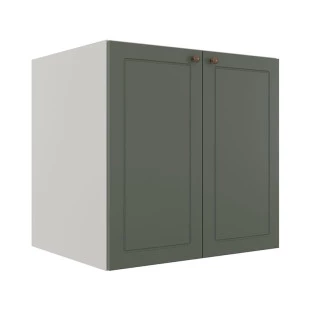 Módulo Balcao 70cm 2 Portas 100% MDF Cozinha Modulada Provence Robel Branco/Salvia Matte