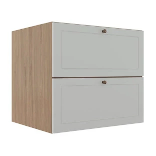Módulo Balcao 80cm 1 Gaveta 1 Porta Basculante 100% MDF Cozinha Provence Robel Hanover/Branco Matte