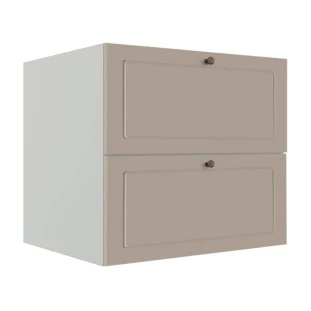 Módulo Balcao 80cm 1 Gaveta 1 Porta Basculante 100% MDF Cozinha Provence Robel Branco/Fendi Matte