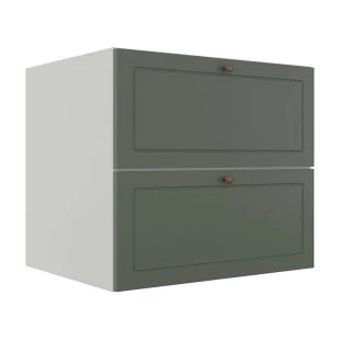 Módulo Balcao 80cm 1 Gaveta 1 Porta Basculante 100% MDF Cozinha Provence Robel Branco/Salvia Matte
