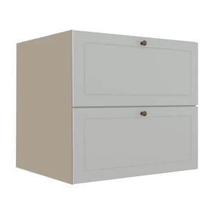 Módulo Balcao 80cm 1 Gaveta 1 Porta Basculante 100% MDF Cozinha Provence Robel Fendi/Branco Matte