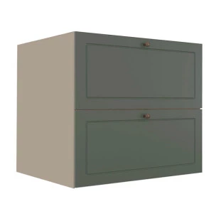 Módulo Balcao 80cm 1 Gaveta 1 Porta Basculante 100% MDF Cozinha Provence Robel Fendi/Salvia Matte