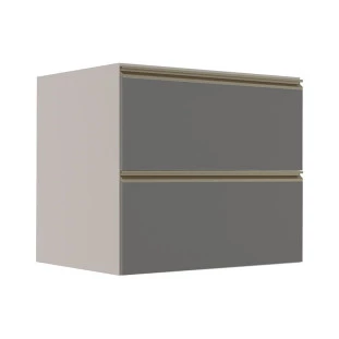 Módulo Balcão 80cm 1 Gaveta 1 Porta Basculante 100% MDF Cozinha Modulada Gold Robel Fendi/Cinza