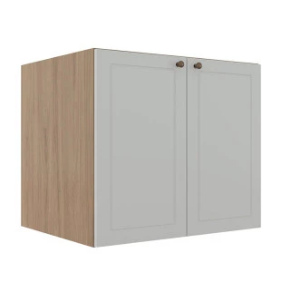 Módulo Balcao 80cm 2 Portas 100% MDF Cozinha Modulada Provence Robel Hanover/Branco Matte