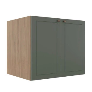 Módulo Balcao 80cm 2 Portas 100% MDF Cozinha Modulada Provence Robel Hanover/Salvia Matte
