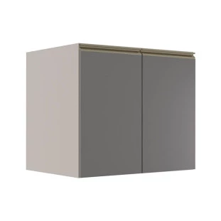 Módulo Balcão 80cm 2 Portas 100% MDF Cozinha Modulada Gold Robel Fendi/Cinza