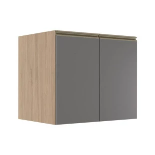 Módulo Balcão 80cm 2 Portas 100% MDF Cozinha Modulada Gold Robel Hanover/Cinza