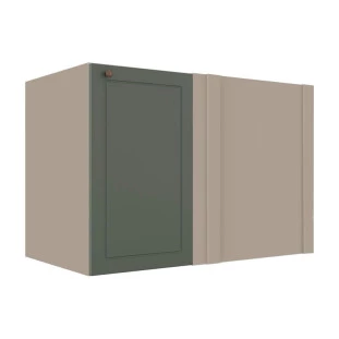Módulo Balcao de Canto Reto 100cm Direito/Esquerdo 100% MDF Cozinha Provence Robel Fendi/Salvia Matte