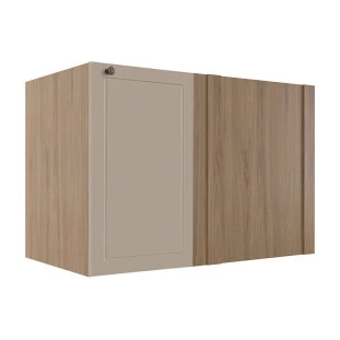 Módulo Balcao de Canto Reto 100cm Direito/Esquerdo 100% MDF Cozinha Provence Robel Hanover/Fendi Matte