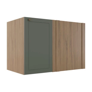 Módulo Balcao de Canto Reto 100cm Direito/Esquerdo 100% MDF Cozinha Provence Robel Hanover/Salvia Matte