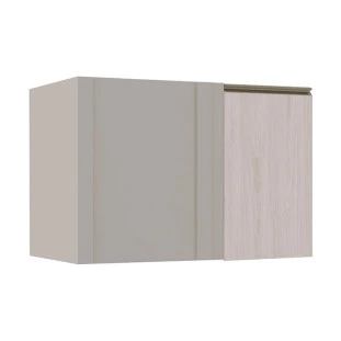 Módulo Balcao De Canto Reto 100cm Direito 100% MDF Cozinha Modulada Gold Robel Fendi/Aspen