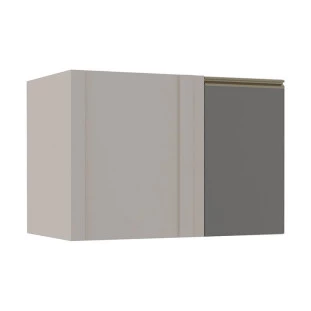 Módulo Balcao De Canto Reto 100cm Direito 100% MDF Cozinha Modulada Gold Robel Fendi/Cinza