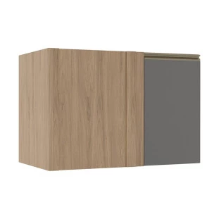 Módulo Balcao De Canto Reto 100cm Direito 100% MDF Cozinha Modulada Gold Robel Hanover/Cinza