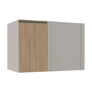 Módulo Balcao De Canto Reto 100cm Esquerdo 100% MDF Cozinha Modulada Gold Robel Fendi/Hanover