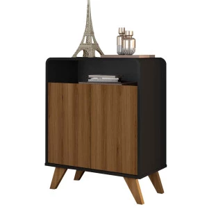 Buffet Balcão 2 Portas Eccos Fabrimoveis Preto/Nature