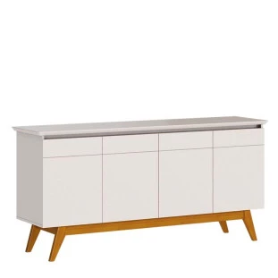 Balcão Buffet 1.65cm Para Sala de Jantar 4 Portas Classic Imcal Off White
