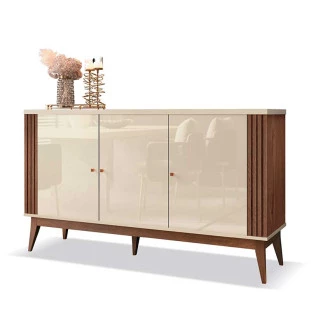 Balcão Buffet Sala Jantar 3 Portas 1 Gaveta Argo EDN Off White/Naturale