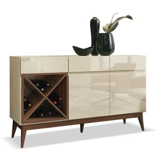 Balcão Buffet Adega Sala Jantar Chandon EDN Off White/Naturale