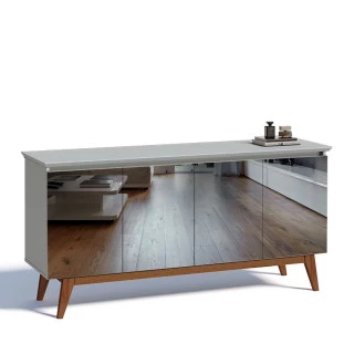 Balcão Buffet 4 Portas Com Espelho 1.60 Classic Imcal Imcal Branco