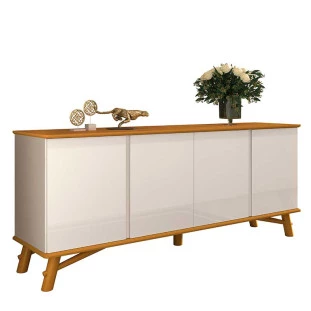 Buffet Sala Jantar 190cm 4 Portas Norman EDN Off White/Cedro