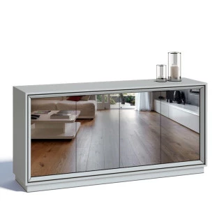 Buffet 4 Portas Com Espelho Sala de Jantar 1.60 Ópera Imcal Branco