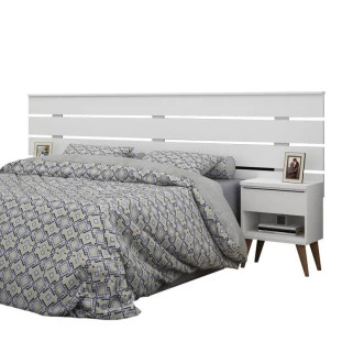 Cabeceira Para Cama Box Casal Qeen ou King Roma Gelius Branco