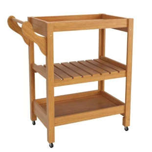 Carrinho Bebidas Cafe Churrasco de Madeira Wood EAX Natural