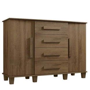 Cômoda Com Sapateira Grande 4 Gavetas 136cm Barcelona RV Móveis Freijo