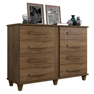 Cômoda Grande 8 Gavetas 136cm Georgia RV Móveis Freijo