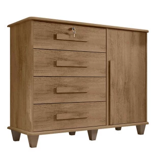 Cômoda com Sapateira 120cm 4 Gavetas Quarto Grécia RV Móveis Cinamomo