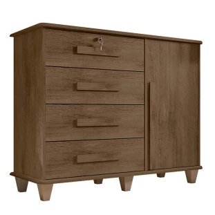 Cômoda com Sapateira 120cm 4 Gavetas Quarto Grécia RV Móveis Freijo