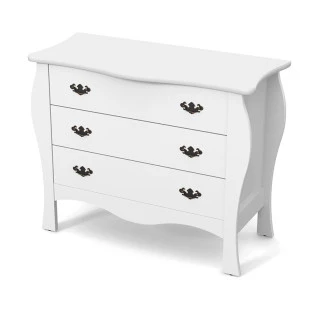 Cômoda Retrô 03 Gavetas 114cm Liz Patrimar Branco