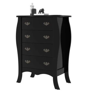 Cômoda Retrô 04 Gavetas Vitória Patrimar Preto