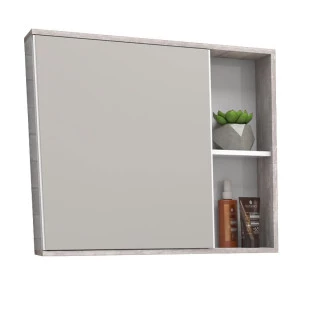 Espelho Para Banheiro Madeira Com Porta Caeté 60 Cozimax Branco/Calcare