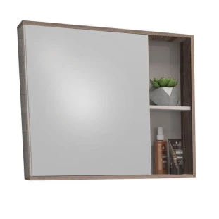 Espelho Para Banheiro Madeira Com Porta Caeté 60 Cozimax Nude/Tamarindo
