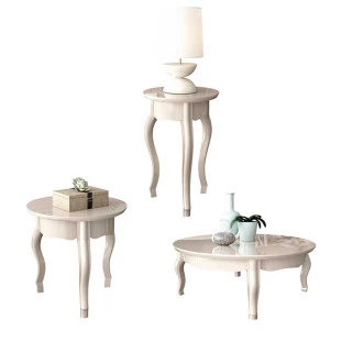 Conjunto de Mesa Para Sala Duquesa EDN Off White