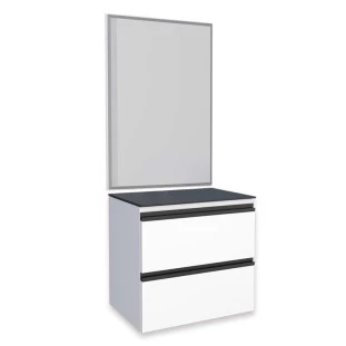 Conjunto Para Banheiro Aço Gabinete Gaia 60 Com Espelho Sem Cuba Cozimax Branco