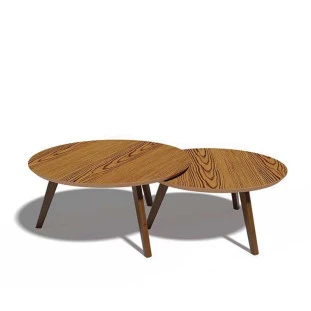 Conjunto Com 2 Mesas de Centro Redonda Classic Imcal Freijó