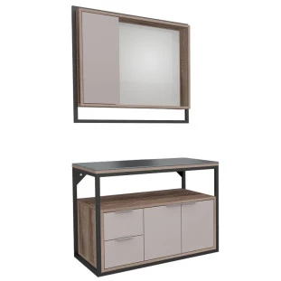 Conjunto Para Banheiro Madeira Apoema 80 Cozimax Nudi/Tamarindo