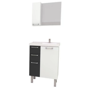 Conjunto Para Banheiro Aço Cereja 60 Cozimax Branco/Preto