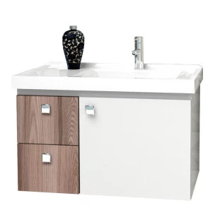 Gabinete Para Banheiro Madeira Moara 60 Com Lavatório Cozimax Branco/Tamarindo
