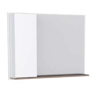 Espelho Para Banheiro Madeira Iara 80 Cozimax Branco/Tamarindo