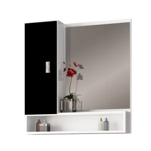 Espelho Para Banheiro Madeira Orquídea 60 Cozimax Branco/Preto