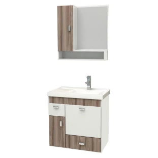 Conjunto Para Banheiro Madeira Orquídea 60 Cozimax Branco/Tamarindo
