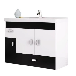 Gabinete Para Banheiro Madeira Orquídea 80 Cozimax Branco/Preto