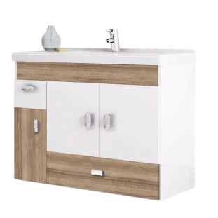 Gabinete Para Banheiro Madeira Orquídea 80 Cozimax Branco/Tamarindo